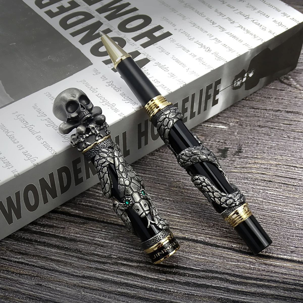 Vintage Collectible Pens - Jinhao 금속 빈티지 롤러 볼 펜,